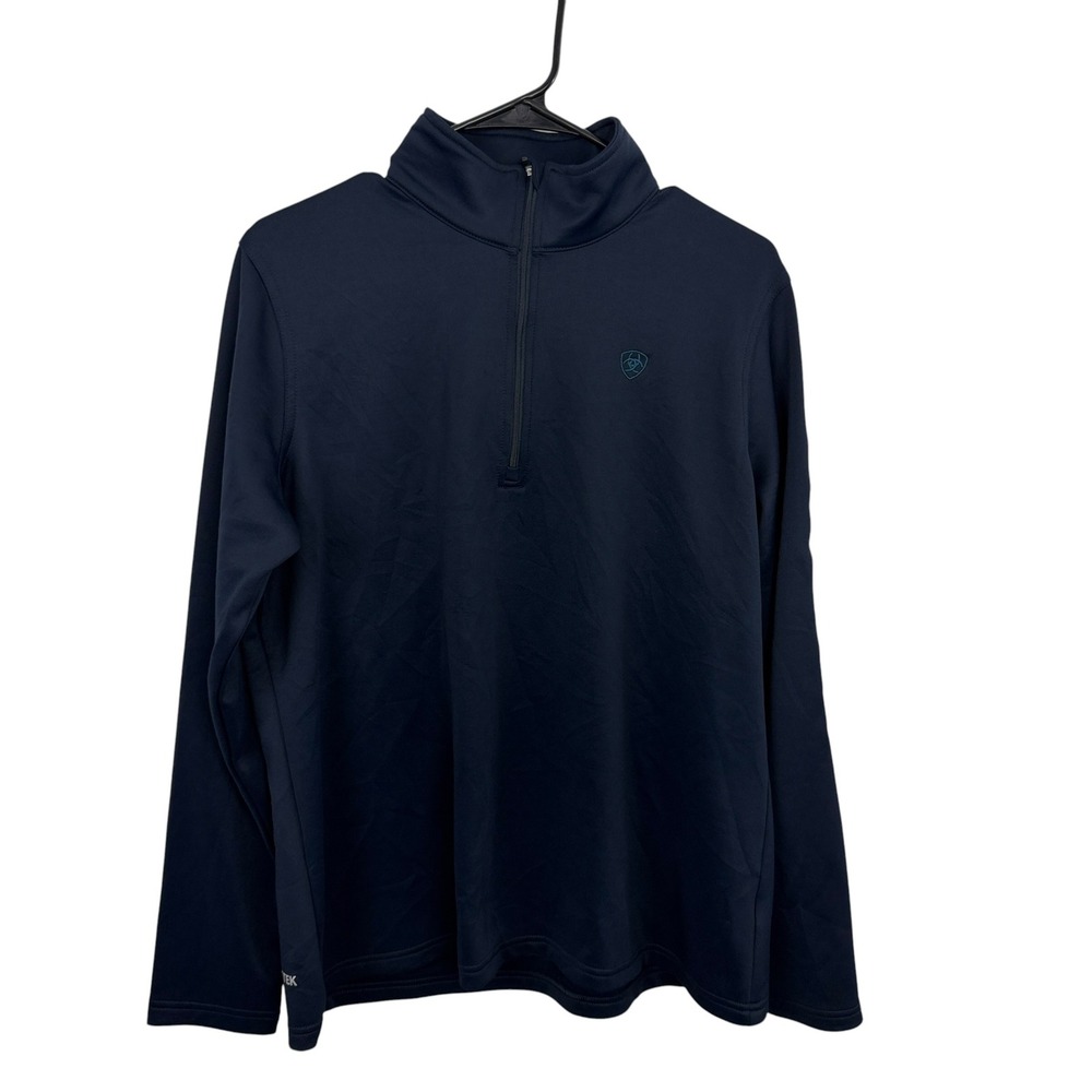 Ariat Pullover Mens Large Navy Blue AriatTEK Cold Series Quarter Zip Long Sleeve